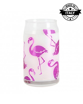 Pahar din sticla, 450 ml, Paradise Flamingo - SIMONA'S COOKSHOP